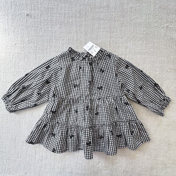 NWT Crewcuts Black & White Plaid Blouse XXS/2-3 - Picture 1 of 8
